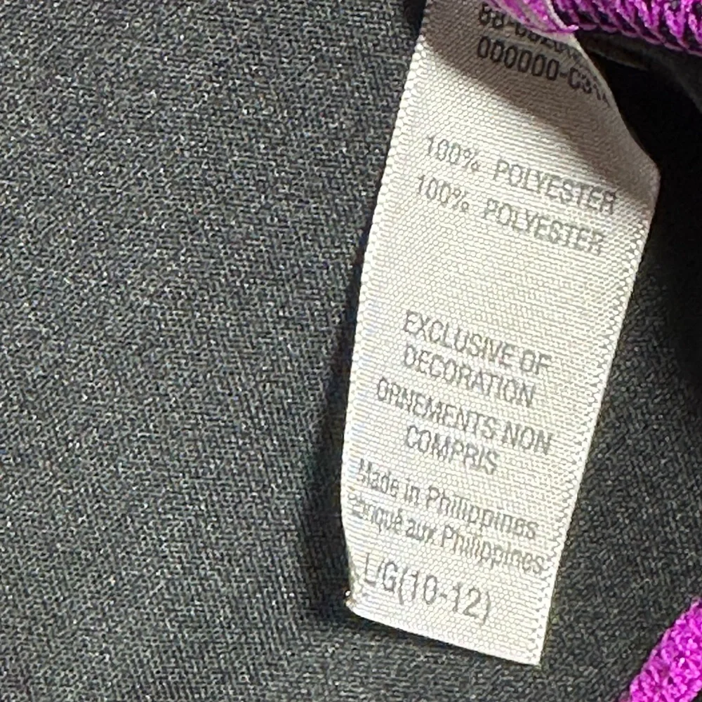 Champion Duo Dry Magenta Black Long Sleeve Athletic Workout Shirt tee L‎ 10-12